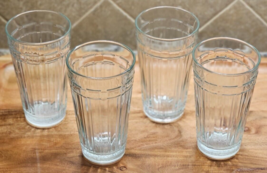 Longaberger Set of 4 Woven Traditions 16 oz Glassware Tumblers Water Tea 6&quot; - $54.44