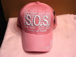 Jesus Saviour Of Souls I Love Jesus Baseball Cap Hat ( Pink ) - £8.99 GBP