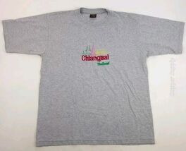 Chiang Mai Thailand T Shirt Size L By Tada Collection Grey  - $15.81