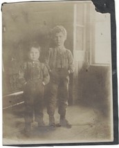 Two snapshots of Young Brothers early 1900s from Photo Album Page front and back - £5.44 GBP