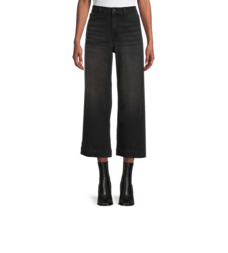 Time and Tru Women&#39;s SIZE 12 High Rise Wide Leg Crop Blue Denim Jean NWT - $16.35