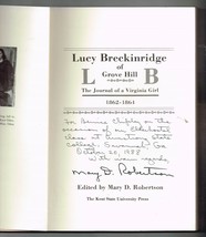 Lucy Breckinridge of Grove Hill by Mary D. Robertson Book Signed autographed - £27.42 GBP