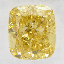 Cushion Shape Diamond Fancy Yellow Color SI2 Loose IGI Certificate 0.70 Carat - £629.44 GBP