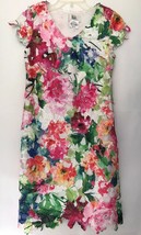 Cute DR collection floral colorful lace sheath dress Sz 4 - $9.49