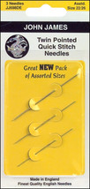 John James Twin Pointed Quick Stitch Tapestry Hand Needles Size 24 3/Pkg - £10.08 GBP