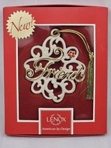Vintage Lenox Friend Pierced Flower Charm Christmas Ornament in Box Gold Trim - £14.04 GBP