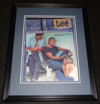 1985 Lee Stonewash Dungaree Jeans Framed 11x14 ORIGINAL Vintage Advertis... - $34.64
