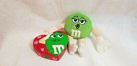 M&amp;M KISS GREEN mint PLUSH toy Female Ms. MnM + Heart Sharped Candy Dish trickets - £16.07 GBP