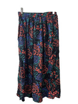Glenora Womens Size S Midi Floral Skirt Vintage 1980s 24 inch Waist 30 inches - £10.94 GBP