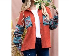 And The Why Aztec Print Shacket Size S - $36.63