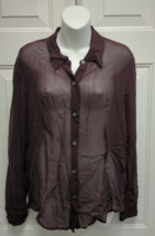 Karen Kane Lifestyle sheer maroon shirt size L - £7.03 GBP