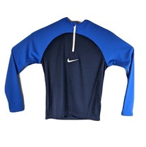Kids 1/4 Zip Sports Team Shirt Medium Long Sleeve Workout Top Navy Royal... - $21.23