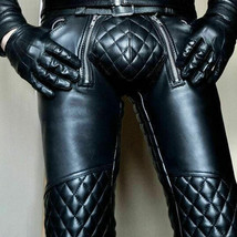 Men&#39;s Real Leather Pant Punk Kink Jeans Trousers BLUF Pants Bikers Schwa... - $114.63