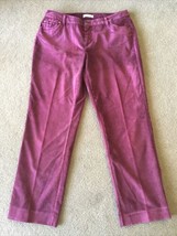 CJ Banks Women’s Burgundy Soft Plush Corduroy Pants 14W Stretch Straight... - £10.25 GBP