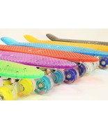 Vintage Cruiser Style Skate Boards Deck Street Skateboard w/Light Up Wheel - $52.91 CAD