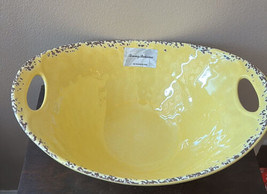 Tommy Bahama Large Salad Serving Bowl Melamine Yellow New 16&quot;x12&quot; NWT - £27.91 GBP