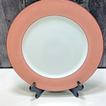 Taitu Due Service Charger Plate 12.25&quot; Peach w Terra Cotta Rim - £23.35 GBP