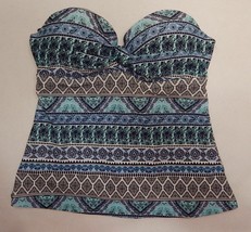 NEW Ambrielle Women&#39;s Tankini Swimsuit Top Push Up Blue Size S NWT Retail $42 - £11.18 GBP