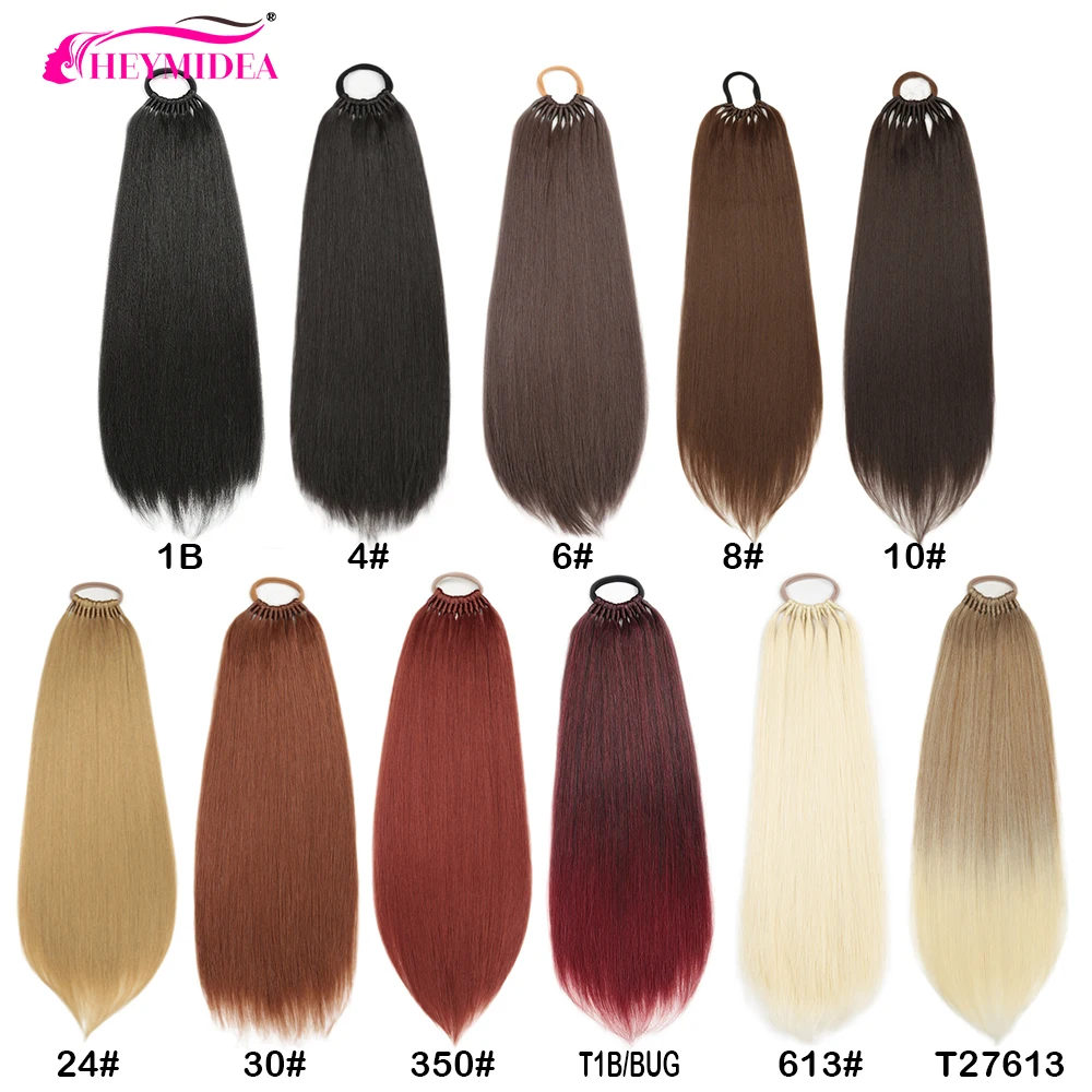 Stic band synthetic hair ponytail extensions 24 inch 12strands women s hairpieces false thumb200