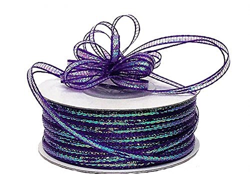 3mm-1/8&quot; Organza Pull Bow Ribbon Purple 50yd - $5.23