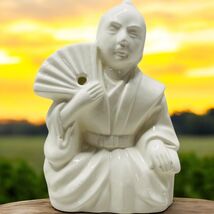 Vtg Orchids of Hawaii SAMURAI With Fan Taiwan Ceramic Vase Incense Burne... - $15.87