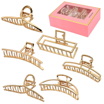 6 Pack Large Metal Hair Claw Clips - 4 Inch Big Gold Hair Clips,Perfect ... - $12.64