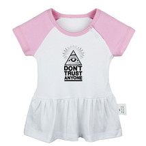 Don&#39;t Trust Anyone Newborn Baby Girls Dress Toddler Infant 100% Cotton Clothes - £10.50 GBP