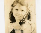 Young Girl and Her Violin Black &amp; White Photo - £12.51 GBP