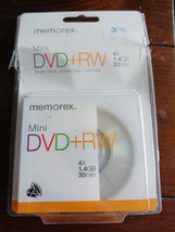 Memorex mini DVD Rewritable Media 3 pk of 4X 1.4 GB 30 min new - £7.79 GBP