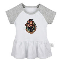 Retro Tattoo Black Girl no bubbles no troubles Baby Girl Dresses Infant Clothes - £9.40 GBP