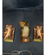 Owl Cane and Wax Owl Candle And Owl bookshelves. Owl Collection. - $20.00