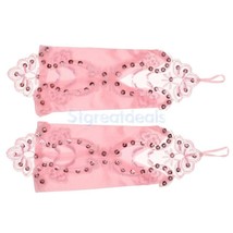Sexy PINK Fingerless lacy Gloves-Bridal Fingerless GLOVES/PARTY/COSPLAY/... - $18.06