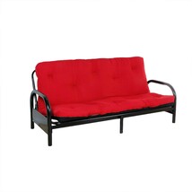 Nabila Full Futon Mattress (6&quot;H), Red &amp; Black Poplin Fabric - $259.00