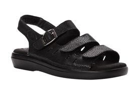 NEW Propet Breeze Leather Strappy Sandals | Black Pearl | Sz 8 S 4A - £35.19 GBP