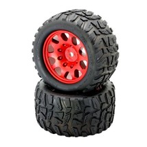 PHT3271 Power Hobby Raptor XL Belted Tires Viper Wheels (2) (RED) - £50.99 GBP