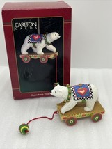1990s Carlton Cards Polar Bear Ornament TOYMAKERS TREASURE Moving Wheels... - $13.32