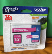 Brother P-Touch TZE Tape Simply Stylish Berry Pink 12mm x 5M 0.47 x 16.4 ft - $14.84