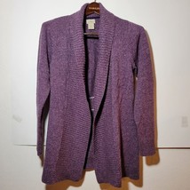 Womens L L Bean purple cardigan with nice detail in the back Size M - £16.37 GBP