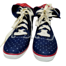 Rare Keds Mini Star Paisley Canvas High Top Sneakers Blue White Red Women US 11 - £31.31 GBP