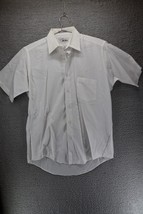 John Weitz Men&#39;s Button Up Shirt White Single Stitch VTG sz L - £9.34 GBP