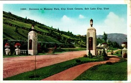 Entrance on Memory Park Salt Lake City UT Utah Unused UNP WB Postcard E5 - £2.13 GBP