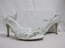 Style &amp; Co Size 10 M Hunter White Open Toe Heels New Womens Shoes - $78.21