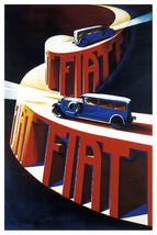 Early FIAT Vintage ad POSTER.Home wall.Room Decor.Art Deco.231 - £14.03 GBP+