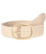 WOWOGO Women Straw Woven Rattan Stretch Belt Boho Beige Waist up to 33&quot; ... - €8,89 EUR