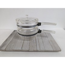 Vintage McKee Flamex Saucepan Double Boiler and Lid Glass - £40.04 GBP