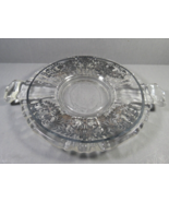 Plate Silver Overlay Flowers &amp; Stems VINTAGE 6.25&quot; Wavy Edge 3&quot; Center S... - £12.59 GBP