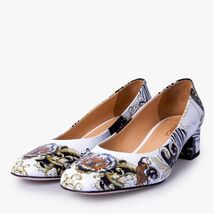 The Perugia White Leather Lower Heel Pump Women Shoe image 2