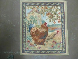3&#39; X 3&#39; Vintage Tapestry American Machine Made Roosters - £208.25 GBP