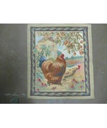3&#39; X 3&#39; Vintage Tapestry American Machine Made Roosters - £208.61 GBP