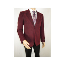 Men ZACCHI Velour Velveteen Hounds tooth Blazer Sport Coat DUANE 74526 Burgundy image 7